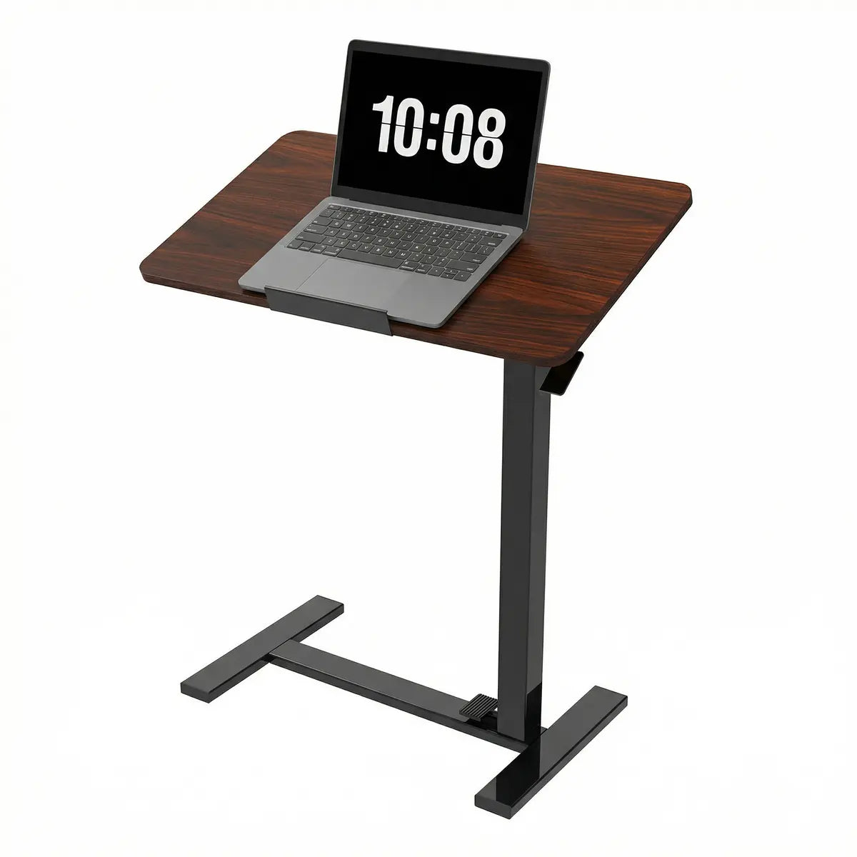 Modern L-Shaped Bedside Table with Wheels – Adjustable Height Mobile Laptop Workstation for Home & Bedroom